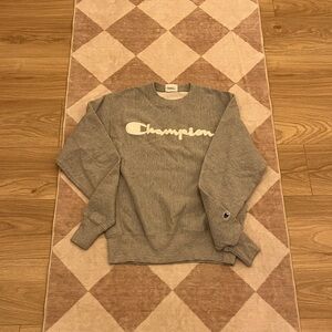 Champion Men's Crewneck Sweater in Gray